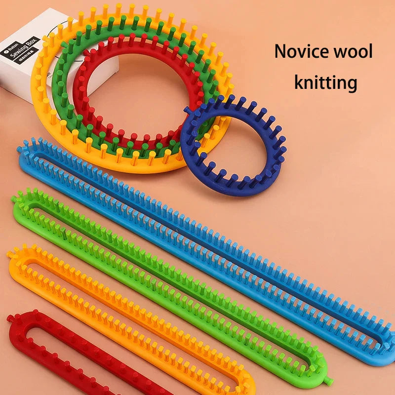 Knitting Loom Machine: Rectangle & Round Weaving Tool for DIY Handmade Crafts - Stitch Scarves, Sweaters, Hats, Shawls, TJ4905