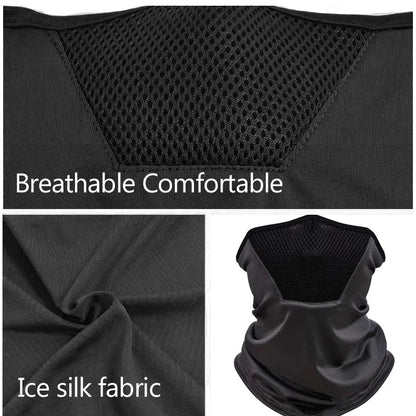 Outdoor Men's Hiking & Cycling Neck Gaiter Mask – Breathable UV Protection Face Cover for Sports, Motorcycle, Summer Use