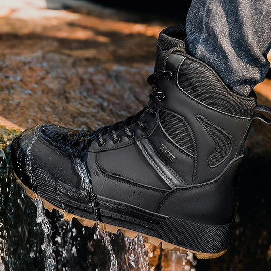 Men's Mountaineering Hiking Boots - Anti-Slip, Breathable High-Top Outdoor Training Shoes