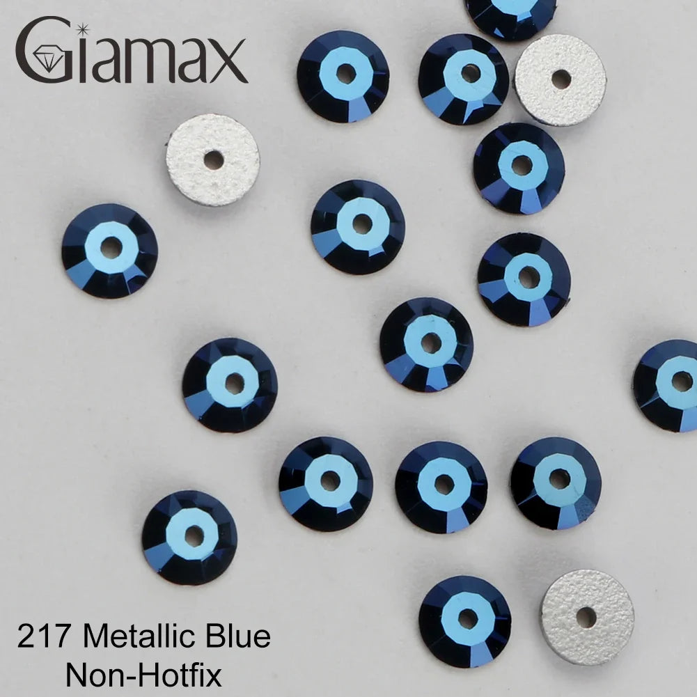 Giamax Purple Velvet Topaz Crystal Rhinestones - Flatback AB Sewing Stones for Garments, Clothes & Bags