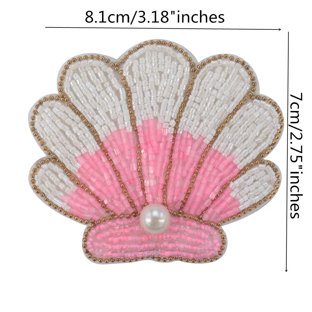 3D Handmade Ocean Animal Patches - Beaded Seahorse Crab Starfish DIY Sewing Accessories & Craft Ornaments