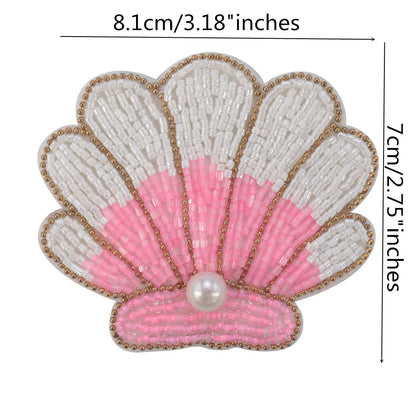 3D Handmade Ocean Animal Patches - Beaded Seahorse Crab Starfish DIY Sewing Accessories & Craft Ornaments