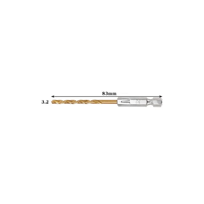 Hexagonal Handle 13-Piece Titanium Twist Drill Bit Set, 1.5-6.5mm Electric Drill and Screwdriver Reaming Tool