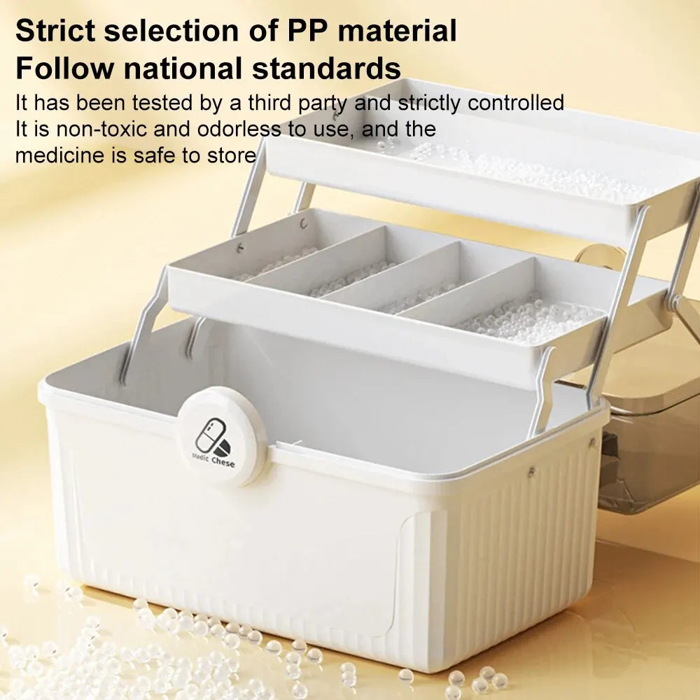 AiQUE Portable Medicine Organizer – Weekly Pill Storage Box with Large Capacity and Cutter for Home Use