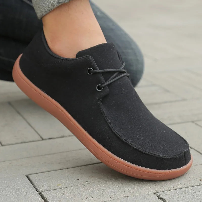 High-Quality Wide Barefoot Non-Slip Casual Walking Shoes – Comfortable Classic Fashion Men’s Sneakers, Plus Size 46