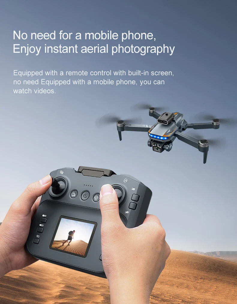 P18 RC Drone with Dual 8K Cameras – Obstacle Avoidance Professional Quadcopter with Electronic Control, Kids Gift Toy