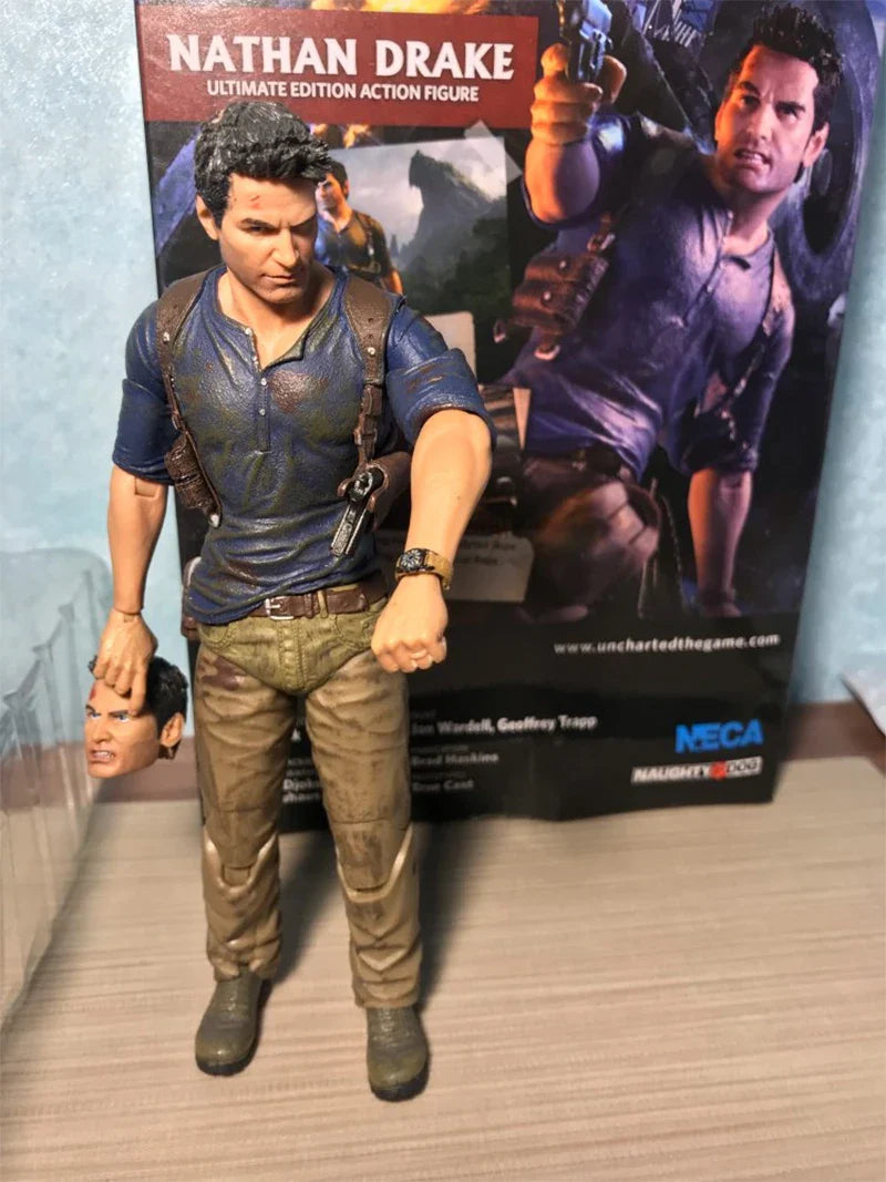NECA Uncharted 4 Nathan Drake Action Figure – Collectible Toy Model, Creative Gift for Kids