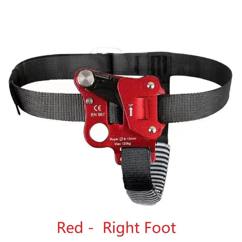 Outdoor SRT Foot Ascender with Pedal Belt – Left/Right Rock Climbing Anti-Fall Rope Riser Gear