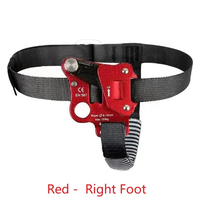 Outdoor SRT Foot Ascender with Pedal Belt – Left/Right Rock Climbing Anti-Fall Rope Riser Gear