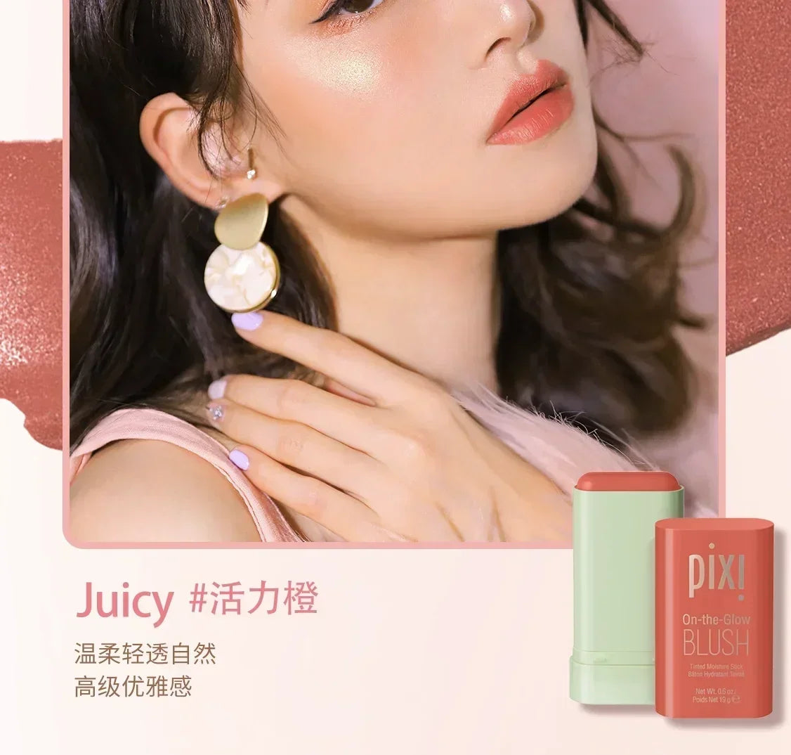 Pixi Makeup Brush & Blush Stick – Cream Rouge Blusher for Cheeks & Face, High-Color Waterproof Foundation Brush