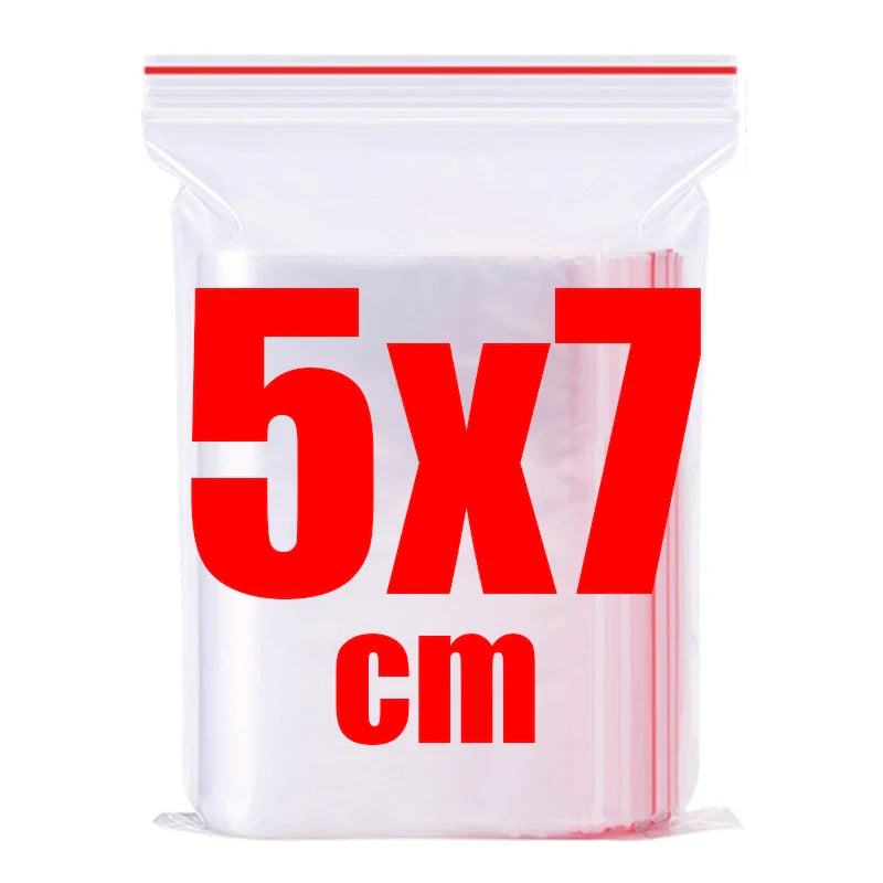 500/100pcs Self-Seal Transparent Plastic Bags – Storage Pouches for Jewelry, Food, Pills, Wholesale