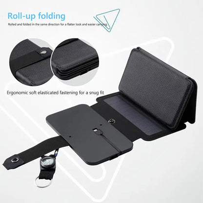 Outdoor Multifunctional Portable Solar Charging Panel - Foldable, 5V 1A USB Output Device for Camping, High Power Output