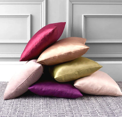 Silky Satin Pillow Cover - Smooth Decorative Cushion Case for Sofa & Bed