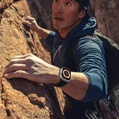 Magnetic Fidlock V-Shaped Buckle Sports Strap — Soft Wide Nylon Band Compatible with All Apple Watch Series