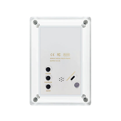 5-Inch Acrylic Digital Photo Frame – Vertical IPS Display, 4GB Memory & 1200mAh Battery Portable Picture Frame