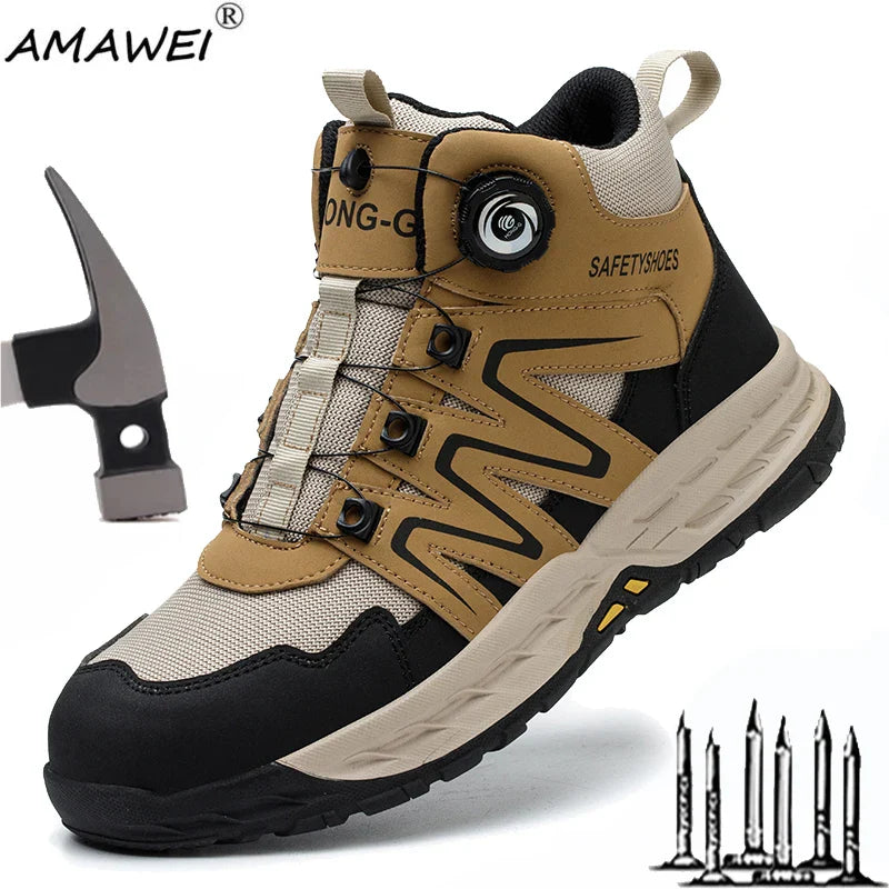 Men’s Safety Work Boots – Indestructible Steel Toe Sneakers, Anti-Smash & Anti-Puncture Tactical Shoes