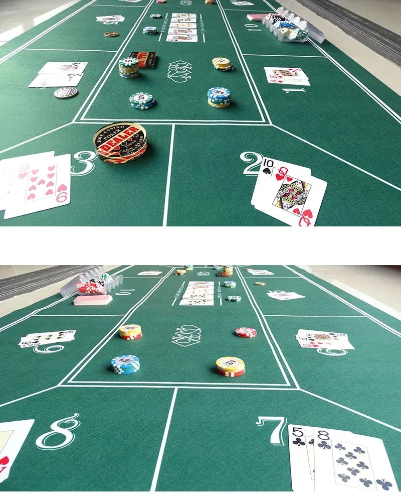 180x90cm Non-Woven Casino Tablecloth – Texas Hold'em Poker Game Mat for Home Party & Entertainment
