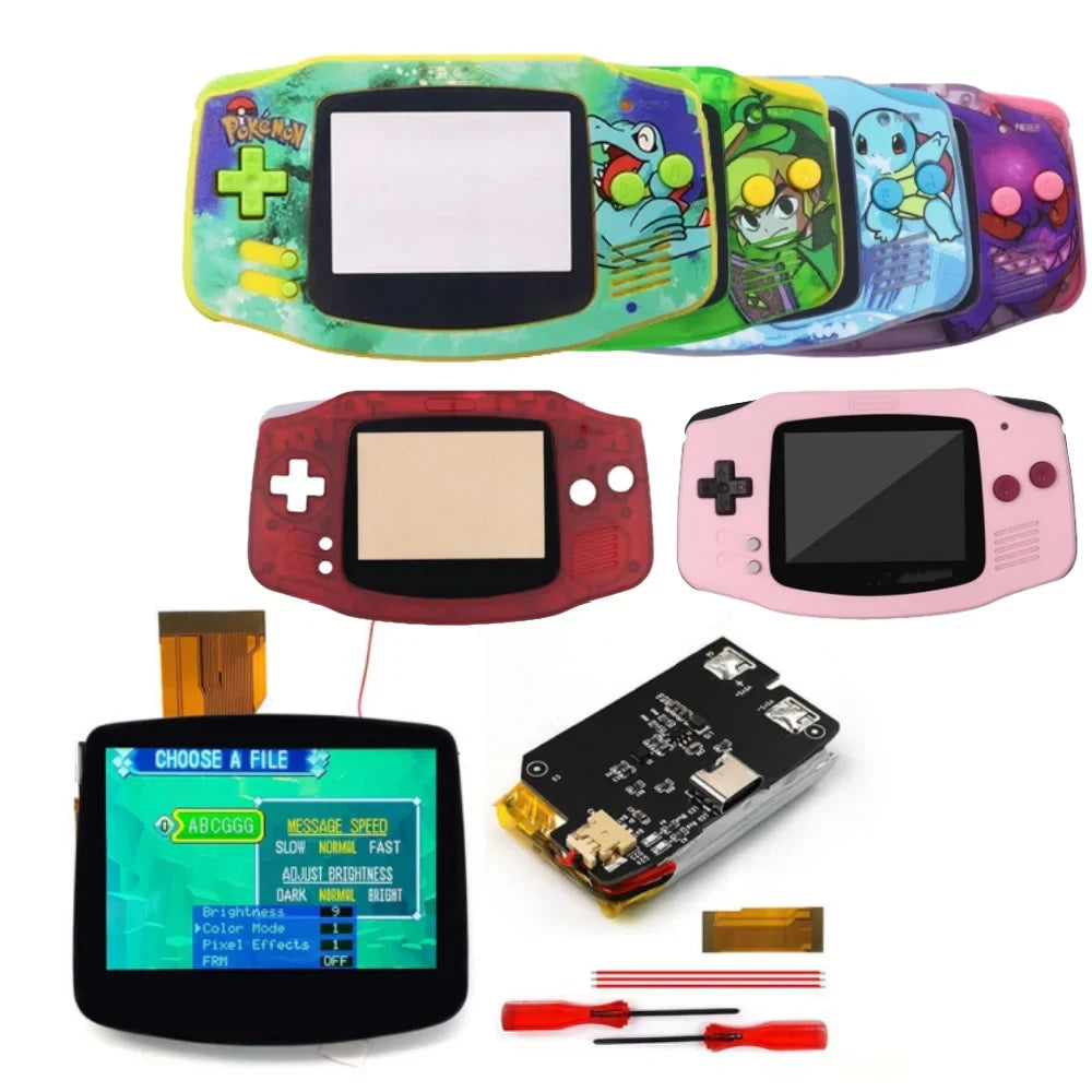 Hispeedido TYPE-C GBA LCD Display Upgrade – 3.0" V5 IPS Screen with New Housing Shell