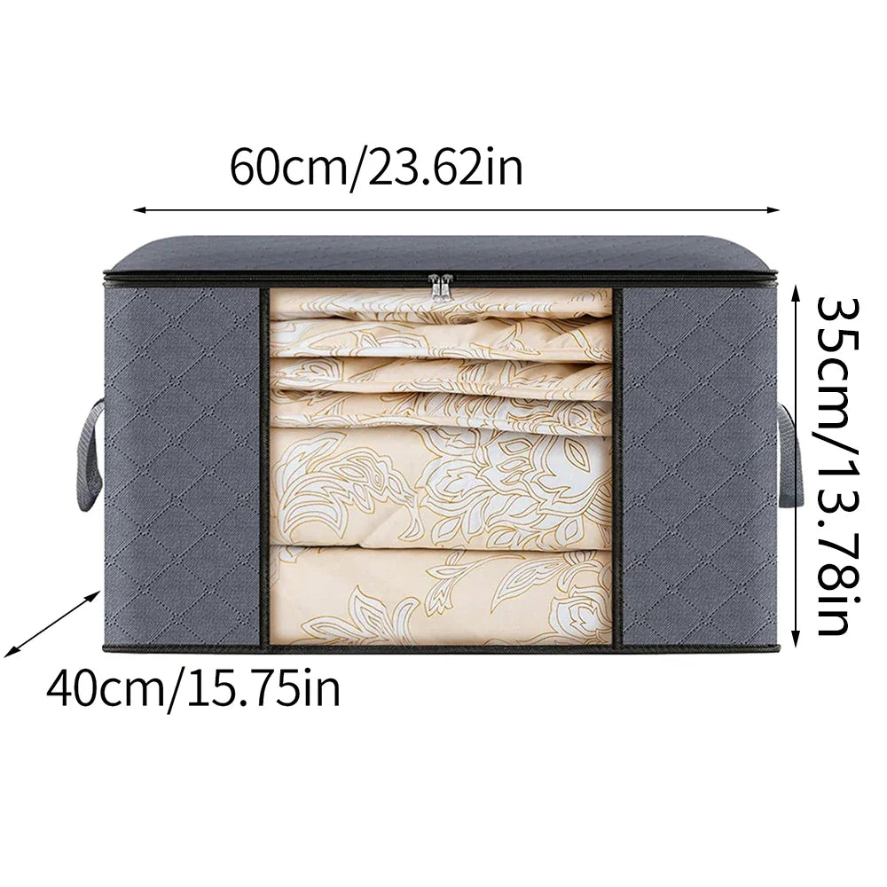 New Large Capacity Foldable Clothes Storage Bag — Blanket Organizer for Bedroom & Closet