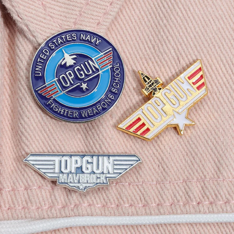 Top Gun Navy Fighter Weapons School Enamel Pin – Vintage Metal Badge for Backpack, Clothes, Jewelry & Shirt Collar