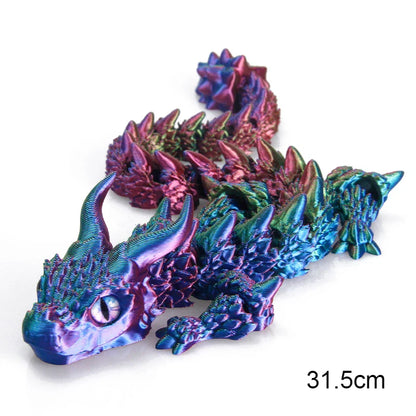 3D Printed Movable Dragon Fidget Toy – Rotatable Articulated Desktop Ornament & Gift for Kids & Adults