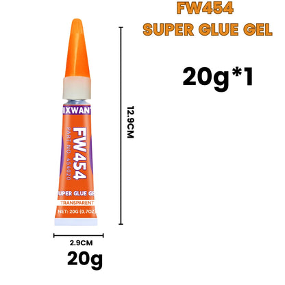 Super Glue Gel - Strong Quick-Dry Waterproof Adhesive for Metal, Plastic, Wood & Ceramic