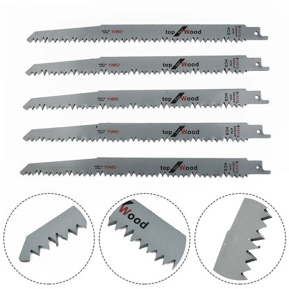 5PCS Reciprocating Saw Blades S1531L Saber Saw Blade Set – Multi-Purpose Woodworking Power Tool Blades for Wood Cutting & Pruning