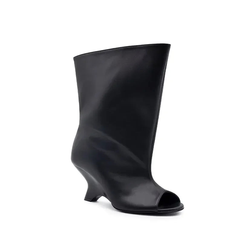 Women’s Knee-High Open Toe Boots 34-44 - 2026 Spring/Summer Chunky High Heel Fashion Boots