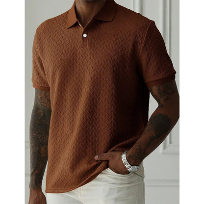 Men's Solid Color Polo Shirt - Summer Short Sleeve Breathable Streetwear Casual Top