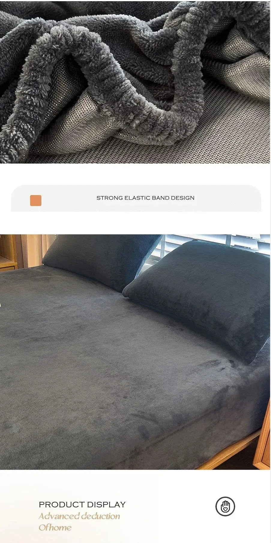Soft Warm Plush Fitted Sheet – Elastic Coral Fleece Mattress Cover for Winter, Luxury Double Bed Bedding