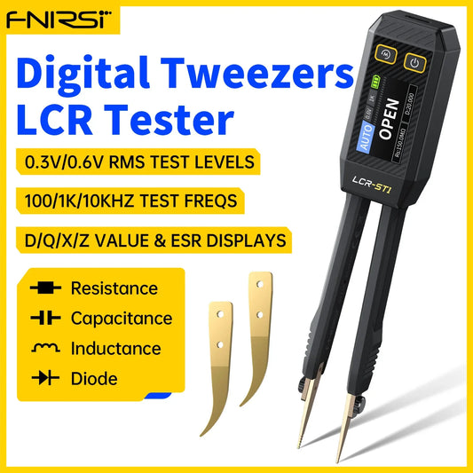 FNIRSI LCR-ST1 Mini Smart Tweezer – LCR, ESR, Resistance & Capacitance Tester for SMD Components