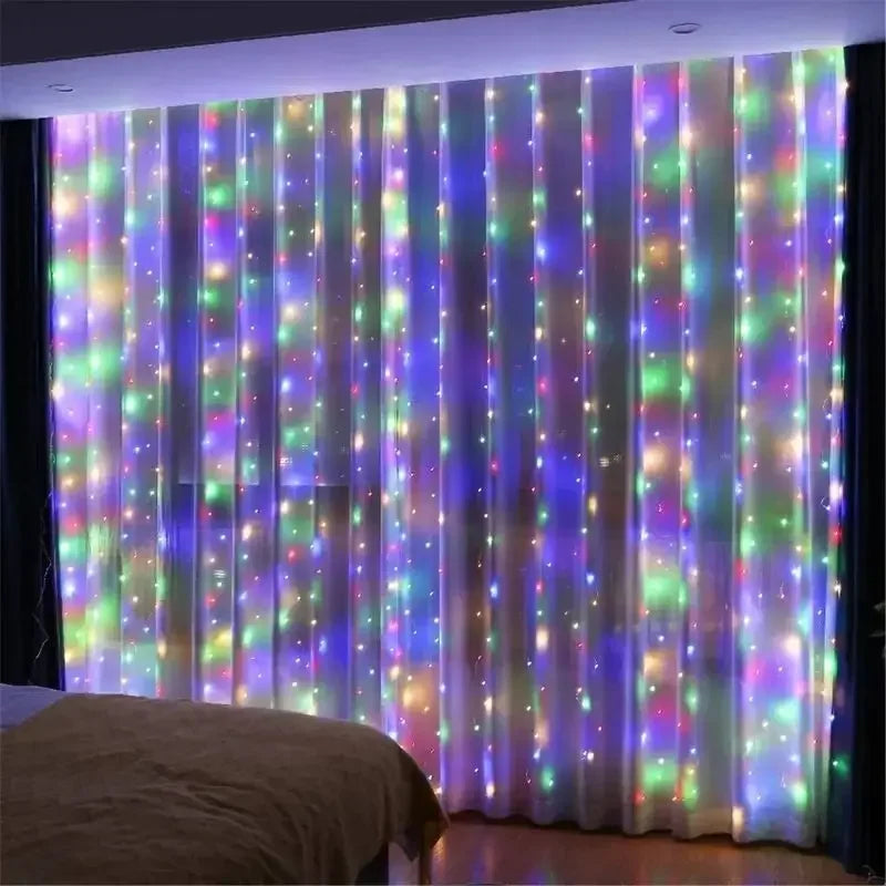 3/4/6M LED Curtain String Lights - USB Fairy Garland with Remote Control for Christmas & Bedroom Decor