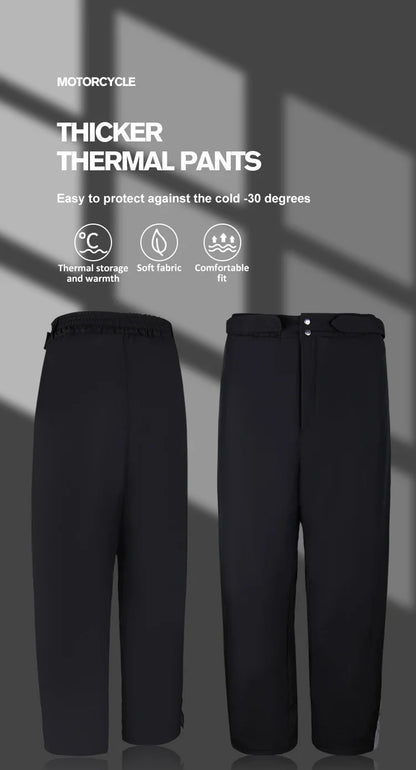 Winter Motorcycle Pants – Water & Windproof Protection, Warm Leg Covers with Knee Pads for Men, Fall-Proof Cycling Leggings