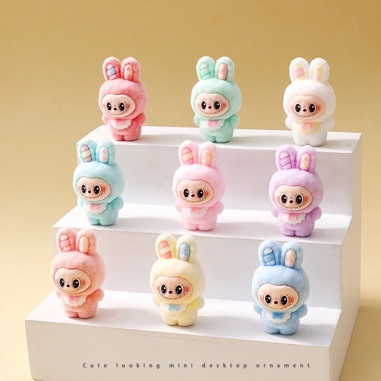 10pcs Babythree Rabbit Anime Flocked Action Figures Decorative Pendant Kawaii Desktop Dolls Toy Gifts