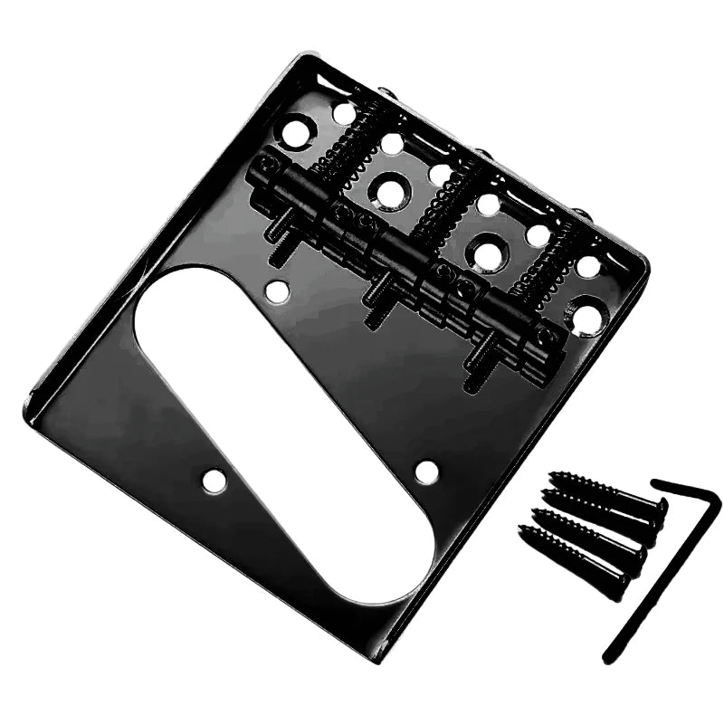 Pro Telecaster TL Bridge Upgrade — 6-Point Brass Saddles with Ashtray Design, CNC Aluminum Base for Vintage Tone Enhancement