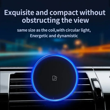 30W RGB Magnetic Car Wireless Charger – Fast Charging Stand Mount for iPhone 12-15 Pro Max, MagSafe Compatible