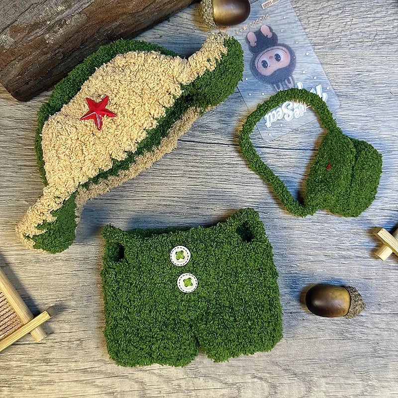 17cm Mini Plush Doll Clothes – Cute Animal-Style DIY Outfit Accessories for Labubu Dolls