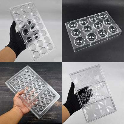 3D Polycarbonate Chocolate Mold - Sphere Diamond Chocolate Bomb & Bonbon Baking Mold for Professional Candy Making
