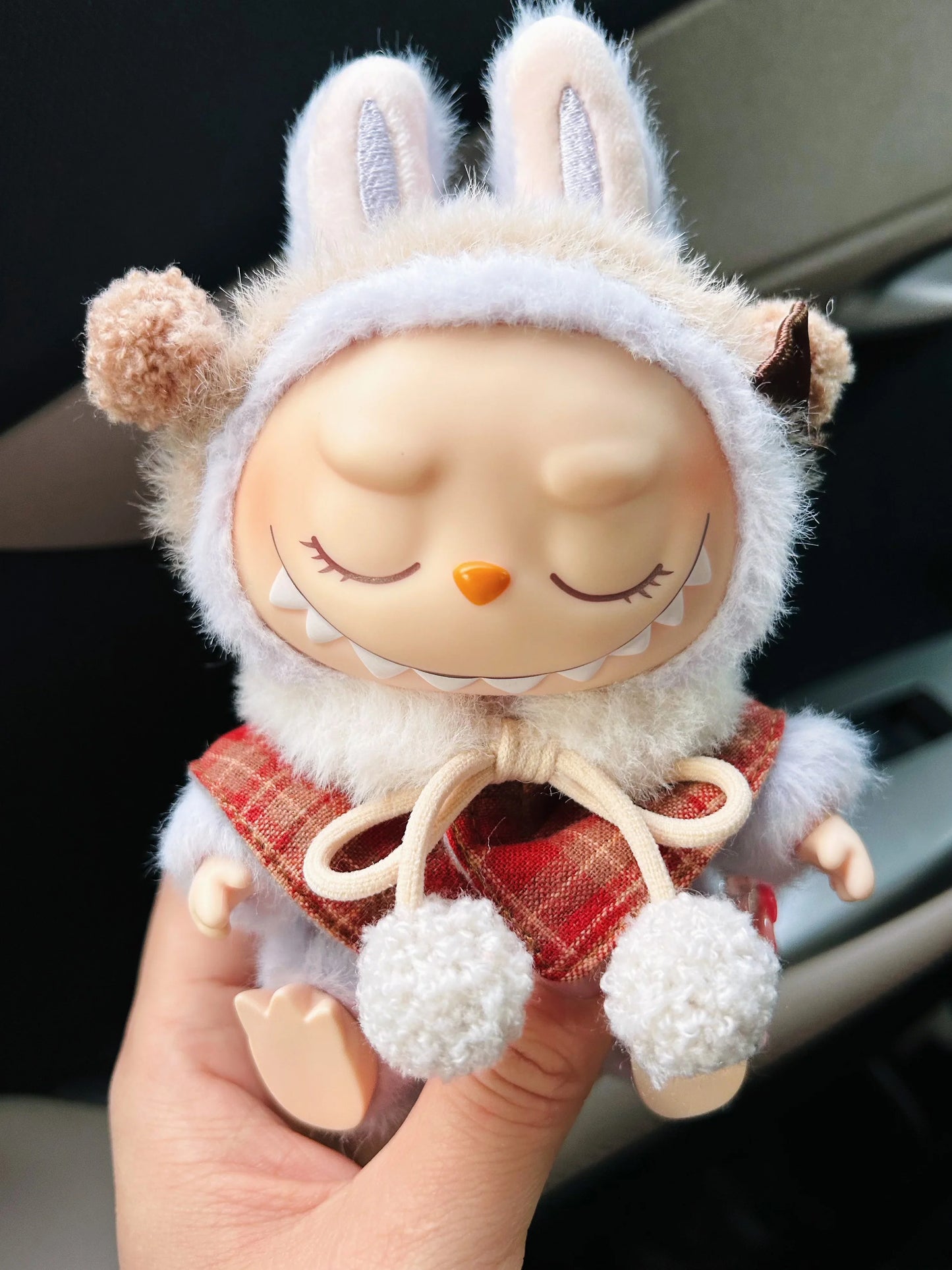 17cm Labubu Plush Doll Clothes – Macaron Outfit, Hair Accessories, DIY Clothing for V1 V2 Dolls & Kids Gift