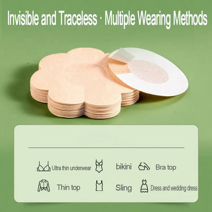 30/50/100PCS Nipple Stickers – Adhesive Chest Bra Pads, Boob Sticky Pads & Breast Nipple Covers for Pantyhose (NYP01)