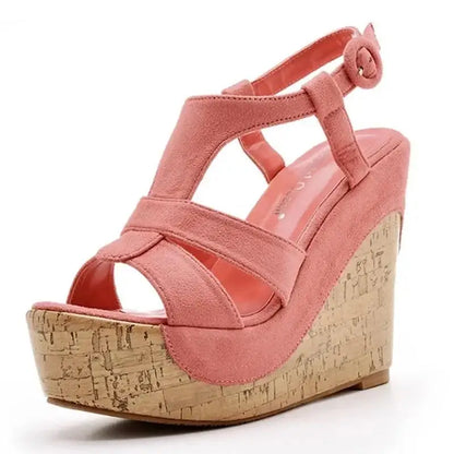 Women’s Summer White Wedge Sandals – 12CM Buckle Strap Platform Dress & Dancing Shoes