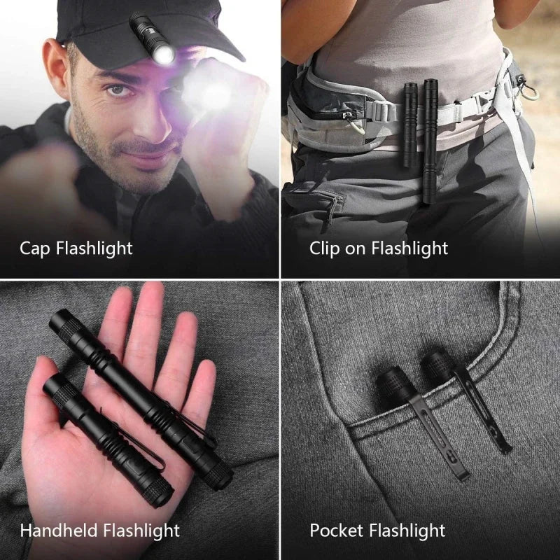 Mini Portable LED Pen Light – Ultra Bright Pocket Handheld Flashlight High Lumens Torch for Camping, Outdoor & Emergency Use