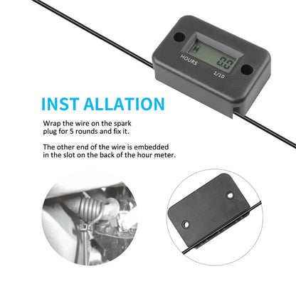 Digital Hour Meter LCD Counter – For ATV, Motorcycle, Snowmobile, Boat & Generator Accessories