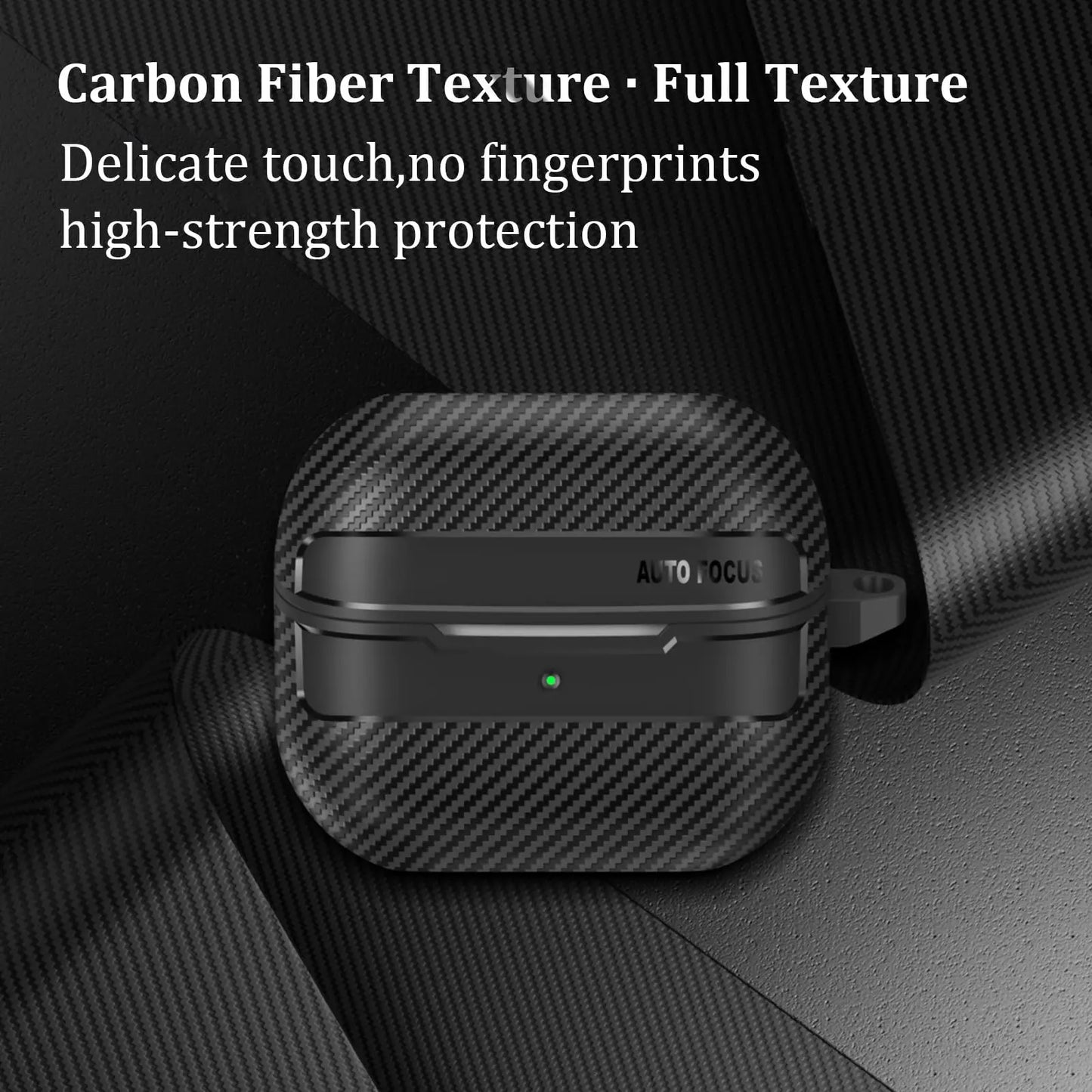 2024 Carbon Fiber Military Armor Case for Samsung Galaxy Buds 3/3 Pro – Protective Cover with Keychain