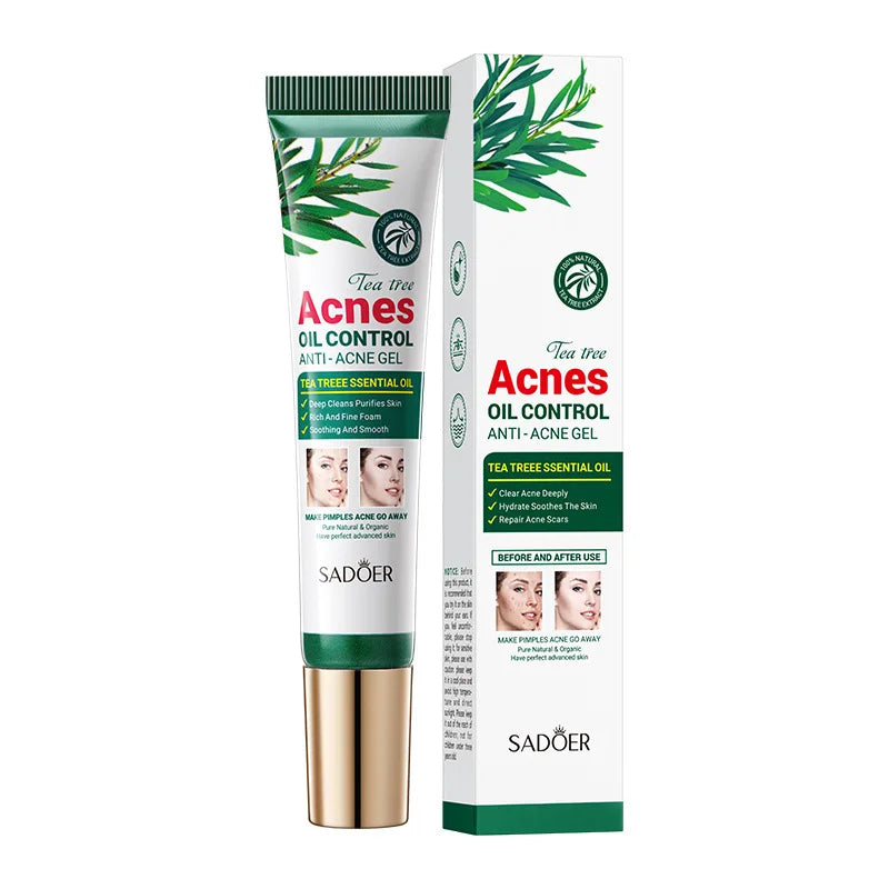 SADOER Tea Tree Acne Cream – Oil Control, Hydrating & Moisturizing Facial Skincare Gel