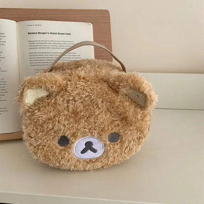 Plush Anime Bear Makeup Case – Cosmetic Bag for Women Jewelry Storage & Organizer Pouch Handbag Travel Gift Accessory