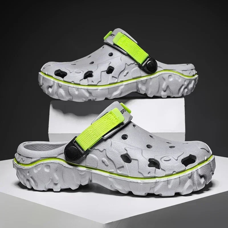 2025 Lightweight EVA Men’s Clogs – Breathable Beach & Work Sandals, Durable Plastic Slip-On Mules Wholesale Shoes