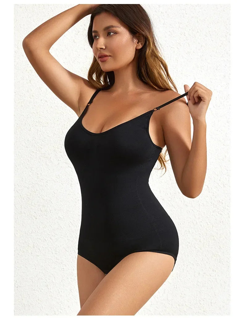 Women's Solid Seamless Shapewear Bodysuit - Tummy Control, Butt Lifting Slimming Body Shaper Underwear