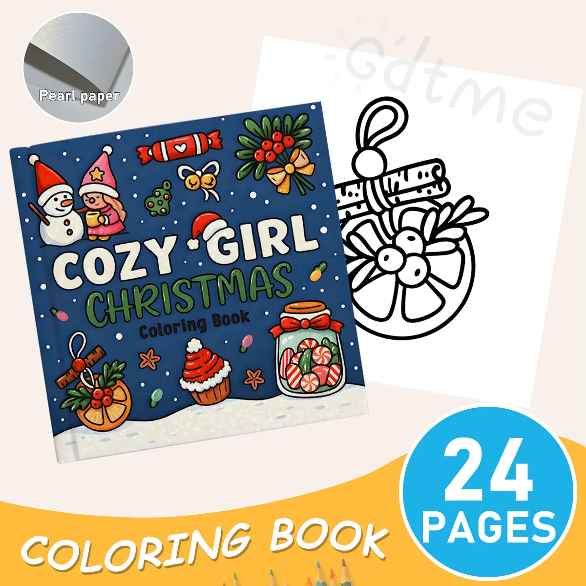 COZY GIRL Christmas Coloring Book – Montessori Educational Drawing & Graffiti Toy for Kids, Perfect Holiday Gift