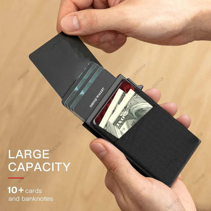 Anti-Theft RFID Aluminum Card Holder – Minimalist Smart Wallet Metal Case for Card Protection